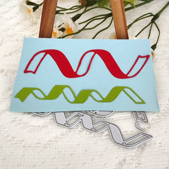 Die Cuts for Card Making, Ouginx Wave Ribbons Metal Cutting Dies DIY Die Cutters Die Stencils for Scrapbooking, Embossing & More