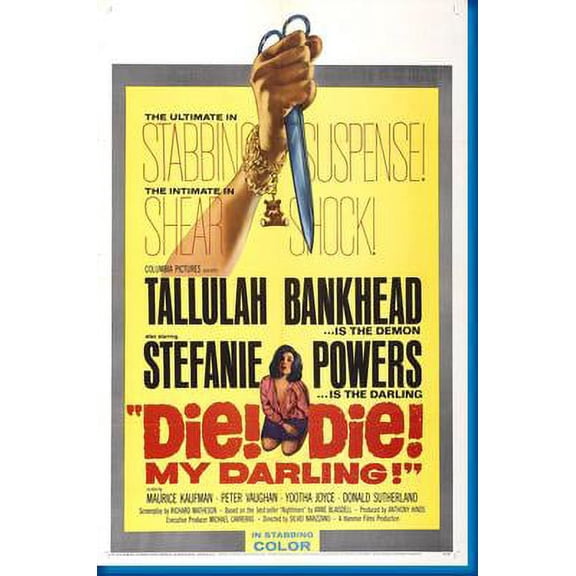 Die Die My Darling Movie Poster 24x36 Unframed, Age: Adults, Rectangle AB Posters