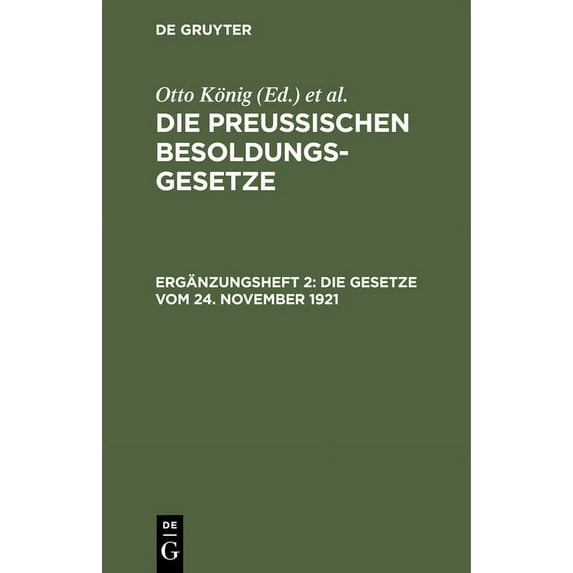 Die Gesetze Vom 24. November 1921, (Hardcover)