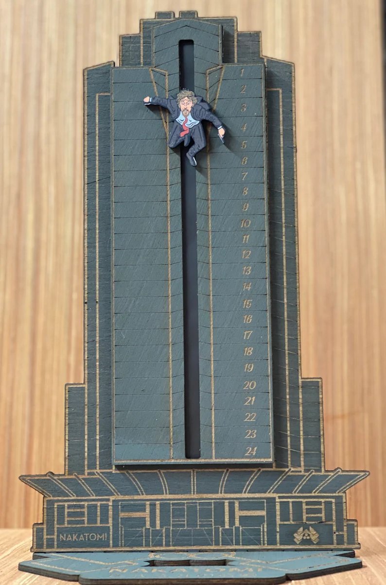 Die Hard Advent Calendar Hans Gruber Falling off off Nakatomi Plaza