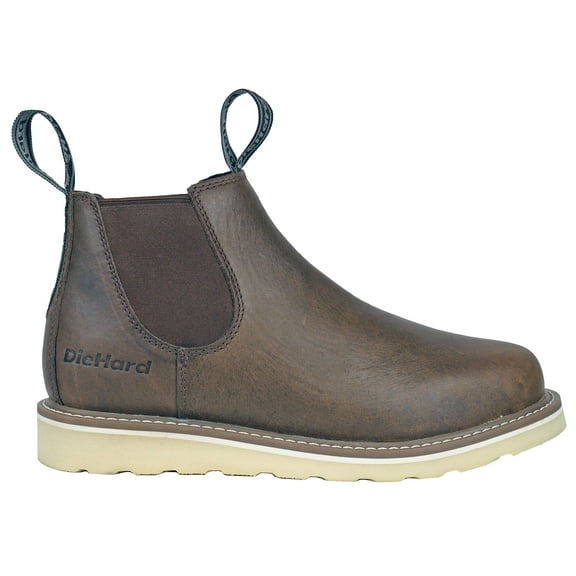 DieHard Men's Safety Boots, Chelsea Ankle-High, Medium, Flat Heel, Micro-Wedge, Round Toe, Brown, Size 6