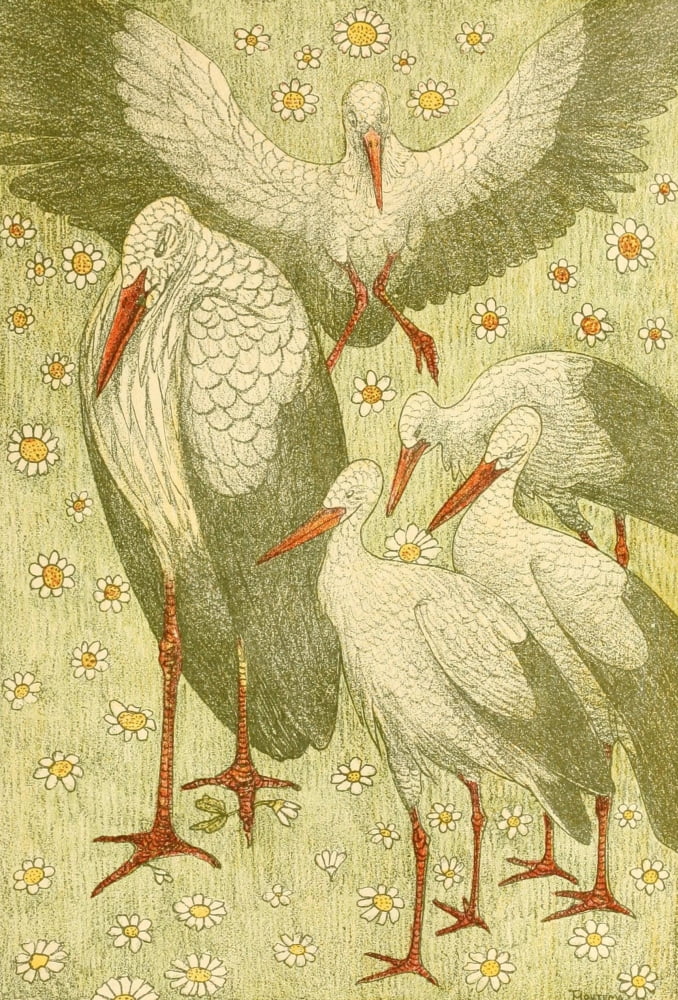 Die Kunst 1901 Stork Family Canvas Art - Theo Van Hoytema (24 x 36)