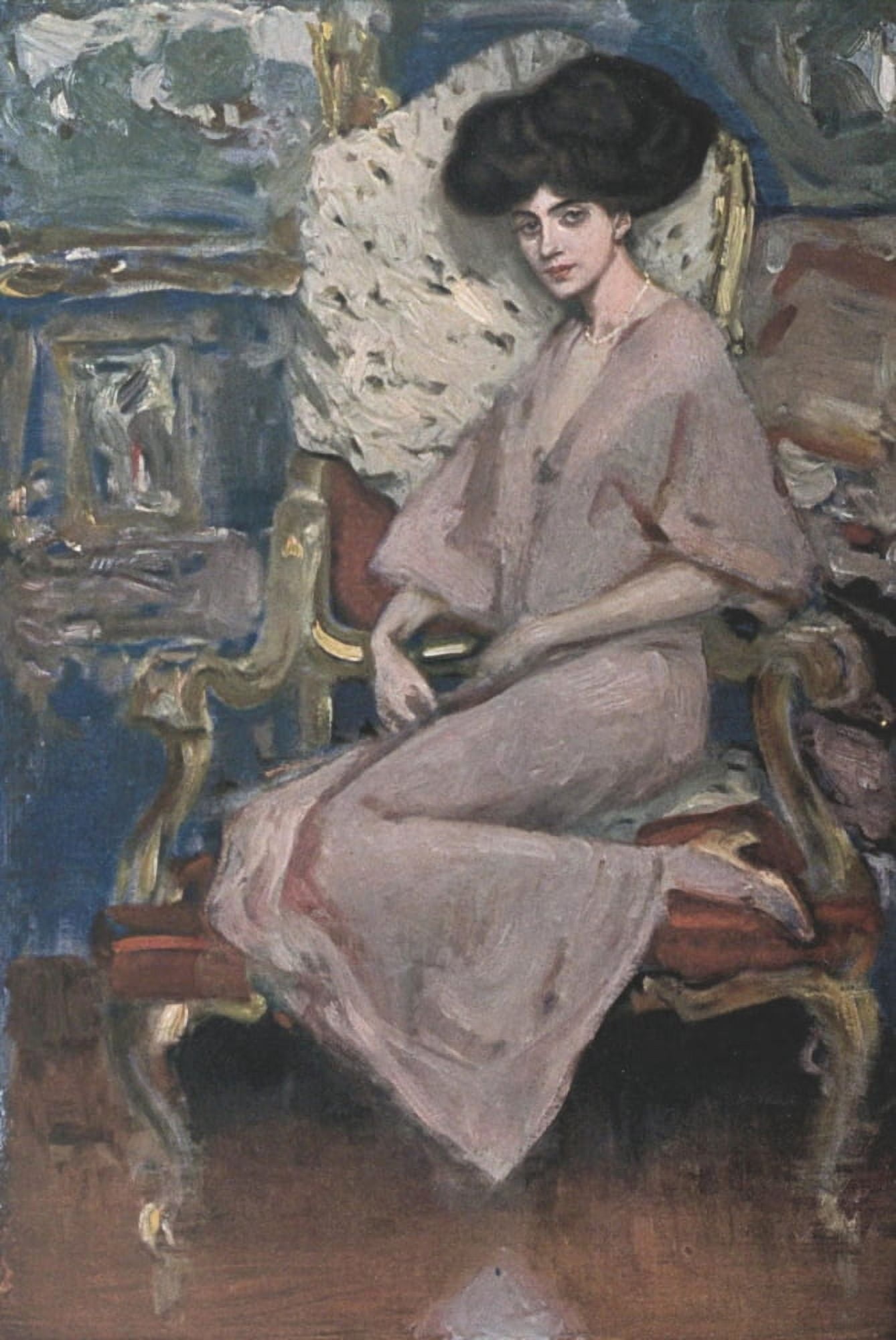 Die Kunst 29 1908 Female portrait Canvas Art - Albert von Keller (24 x 36)