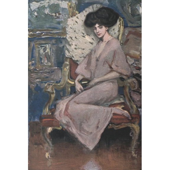 Die Kunst 29 1908 Female portrait Poster Print by Albert von Keller (24 x 36)