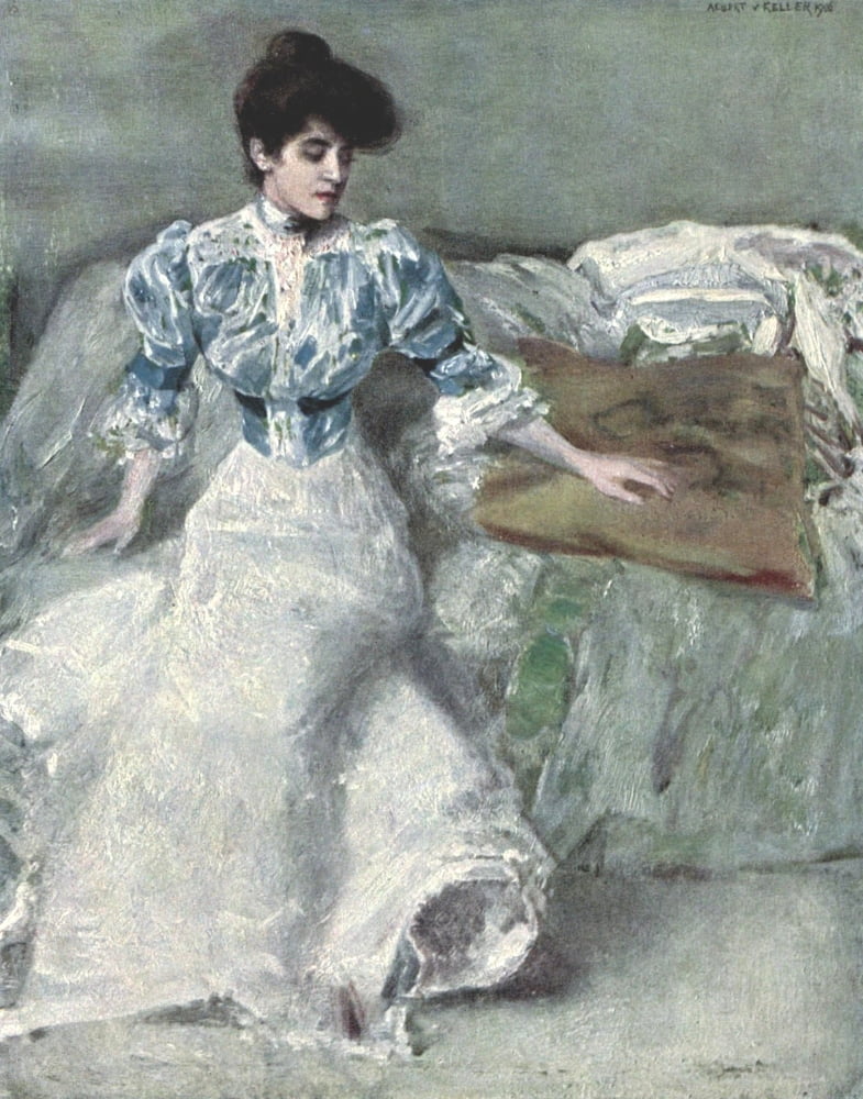 Die Kunst 29 1908 Portrait Canvas Art - Albert von Keller (24 x 36)