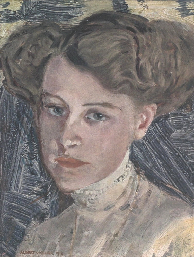 Die Kunst 29 1908 Portrait of a Lady Canvas Art - Albert von Keller (24 x 36)