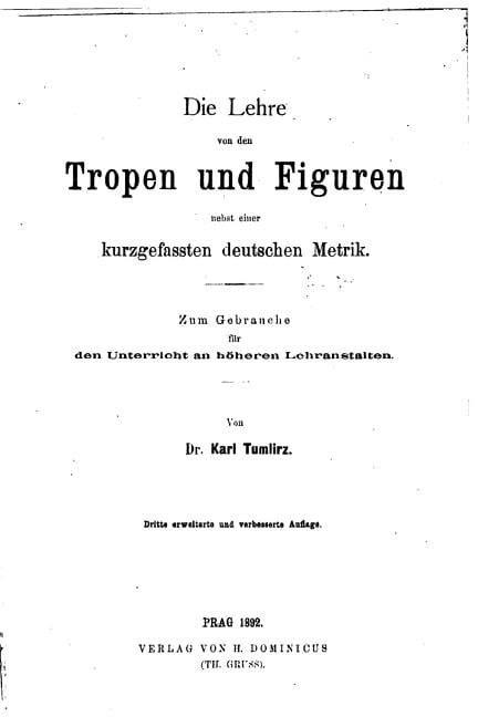 Die Lehre von den Tropen und Figuren (Paperback)