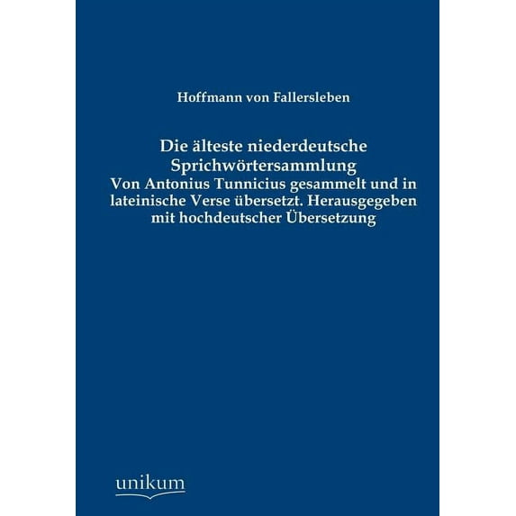 Die Lteste Niederdeutsche Sprichw Rtersammlung