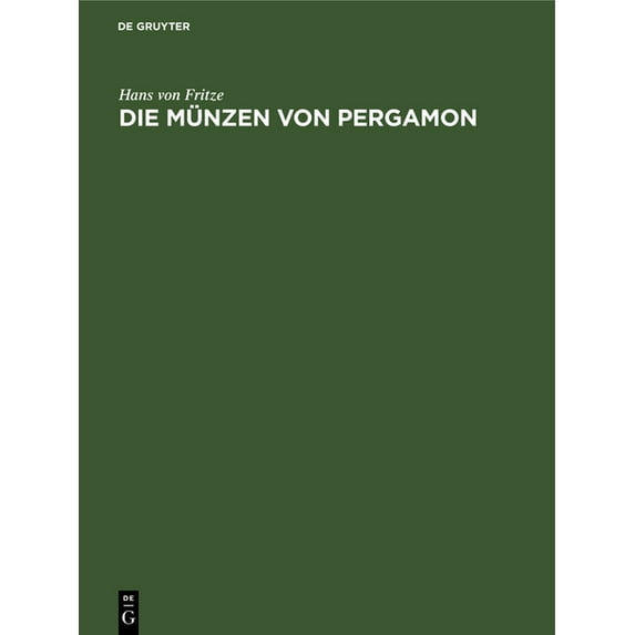 Die Münzen Von Pergamon, (Hardcover)