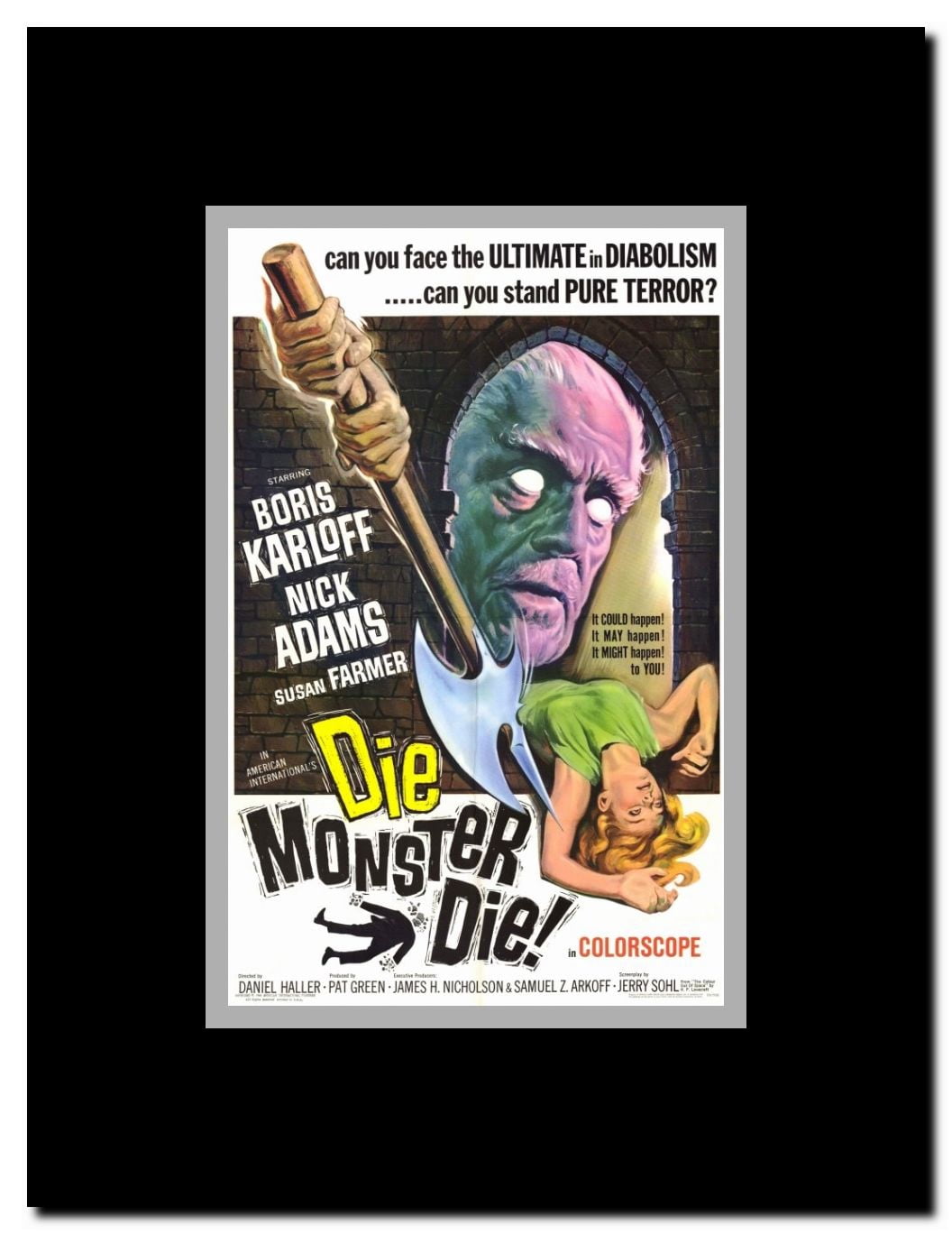 Die Monster Die! Framed Movie Poster