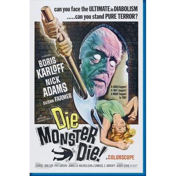 Die Monster Die Movie Poster 16in x 24in 16x24 Multi-Color Square Adults Western Graphic