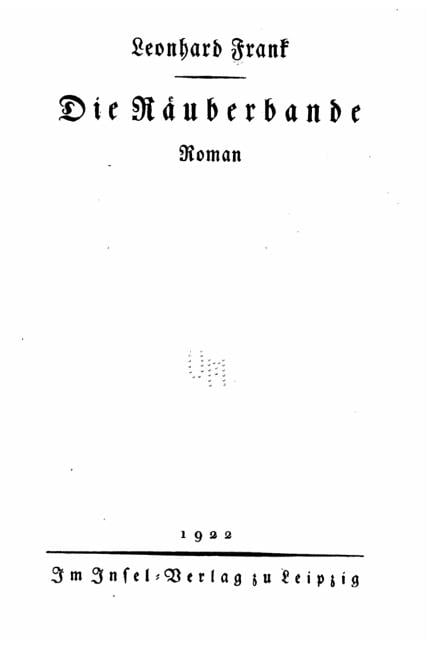 Die Rauberbande, Roman