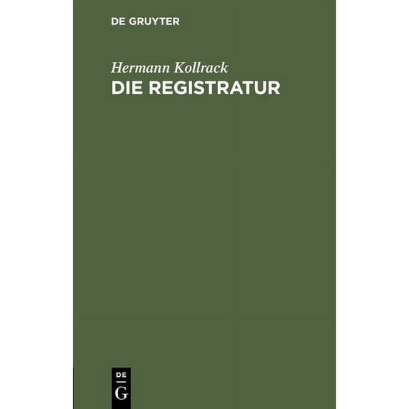 Die Registratur, (Hardcover)
