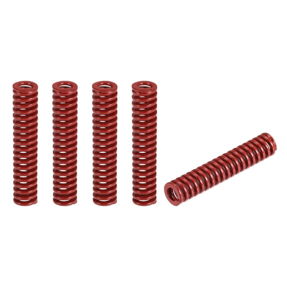 Die Spring 5 Pack 8mm OD 40mm Long Stamping Medium Load Compression, Red