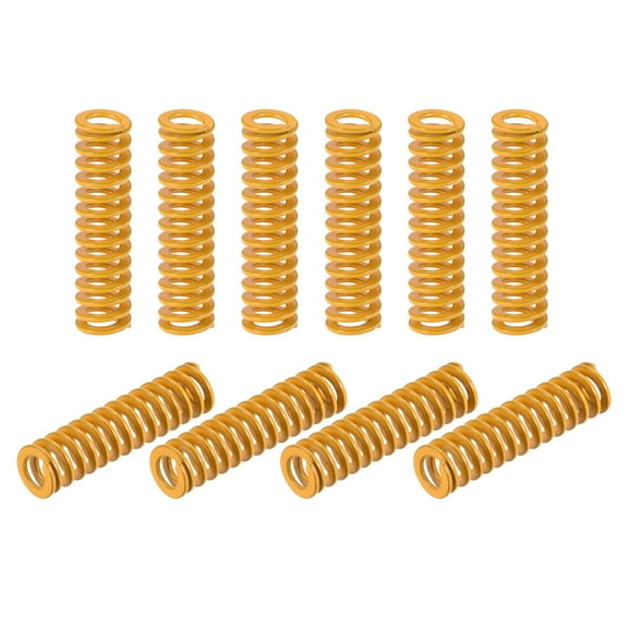 Die Spring, 8mm OD 30mm Long 10 Pack Stamping Light Load Compression Yellow