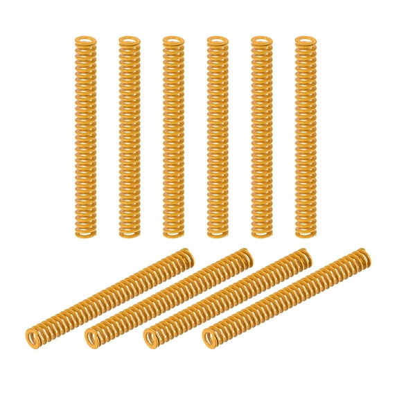 Die Spring, 8mm OD 75mm Long 10 Pack Stamping Light Load Compression Yellow