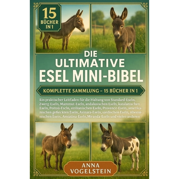Die Ultimative Esel Mini-Bibel: Komplette Sammlung - 15 Bcher In 1: Ein praktischer Leitfaden fr die Haltung von Stand, (Paperback)