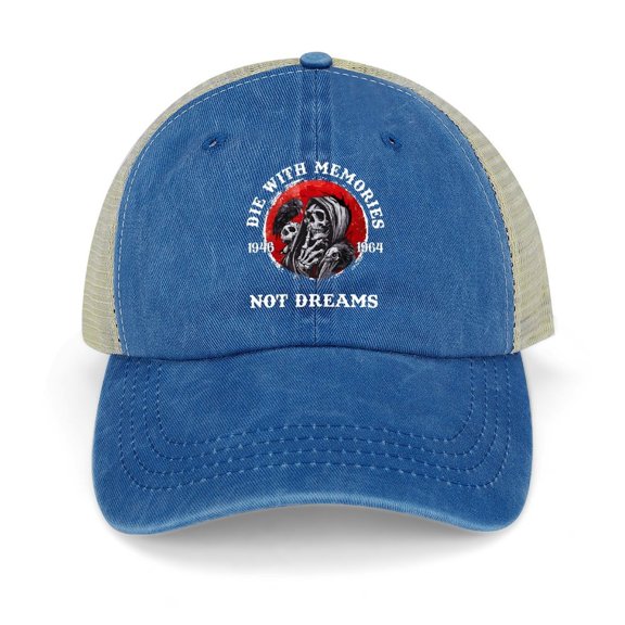 Die With Memories, Not Dreams Dark Blue Hat Adjustable Funny Fashion Unisex Baseball Cap for Men Women