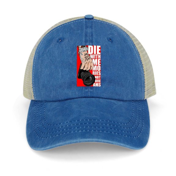 Die With Memories, Not Dreams Dark Blue Hat Adjustable Funny Fashion Unisex Baseball Cap for Men Women