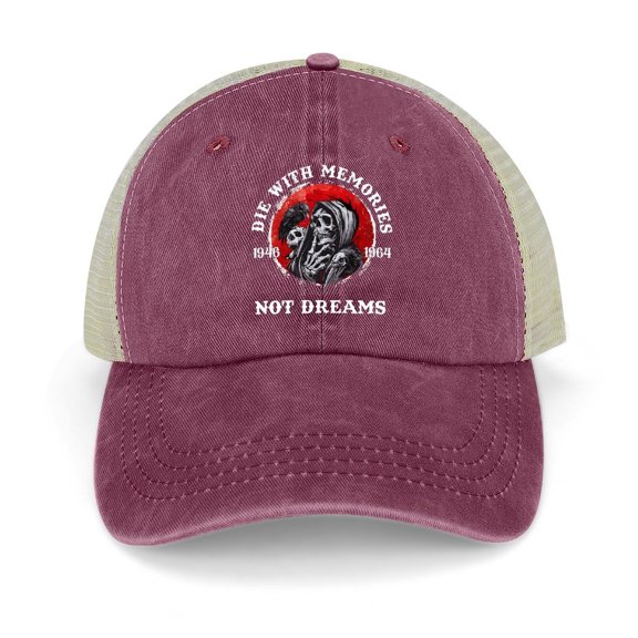 Die With Memories, Not Dreams Wine Red Hat Adjustable Funny Fashion Unisex Baseball Cap for Men Women