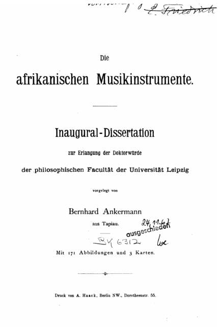 Die afrikanischen musikinstrumente (Paperback)