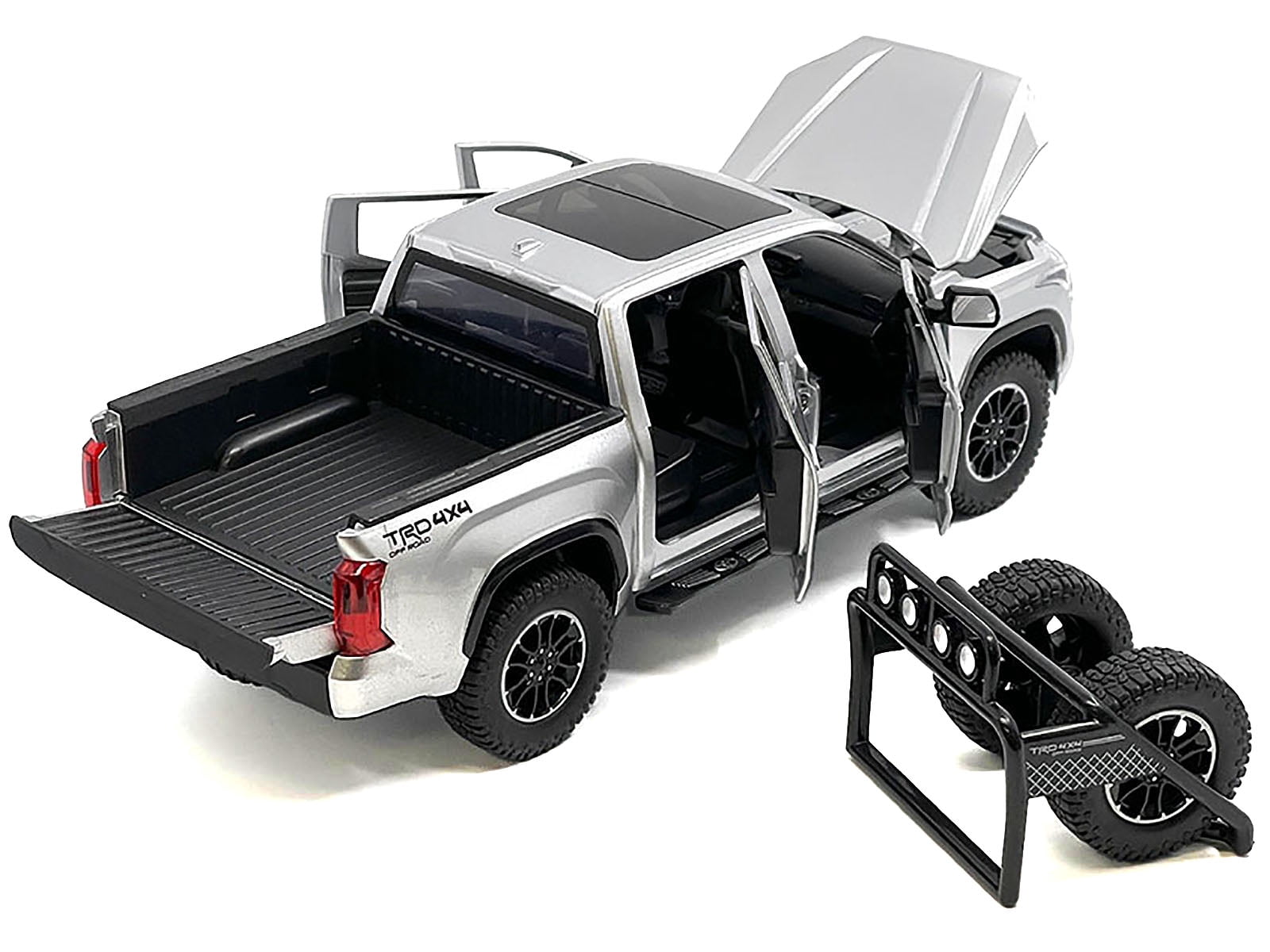 DieCast 2023 Toyota Tundra TRD 4x4 Pickup Truck Silver Metallic with ...