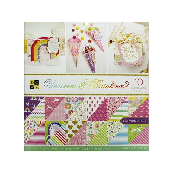 DieCuts Paper Stack 12x12 Unicorns & Rainbows
