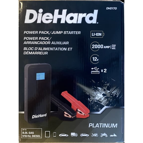 DieHard 2000 Platinum Peak Amp Car Jump Starter Portable Power Pack DH0170