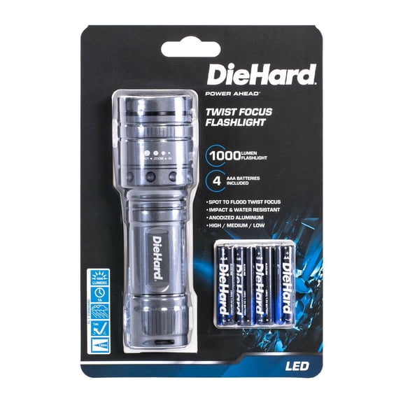 DieHard 41-6122 1,000-Lumen Twist Focus Flashlight