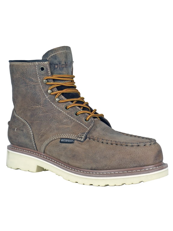 Footwear Men's 6" Monte Soft Toe Waterproof Slip Resistant EH Work Boot Distressed Brown - DH60112