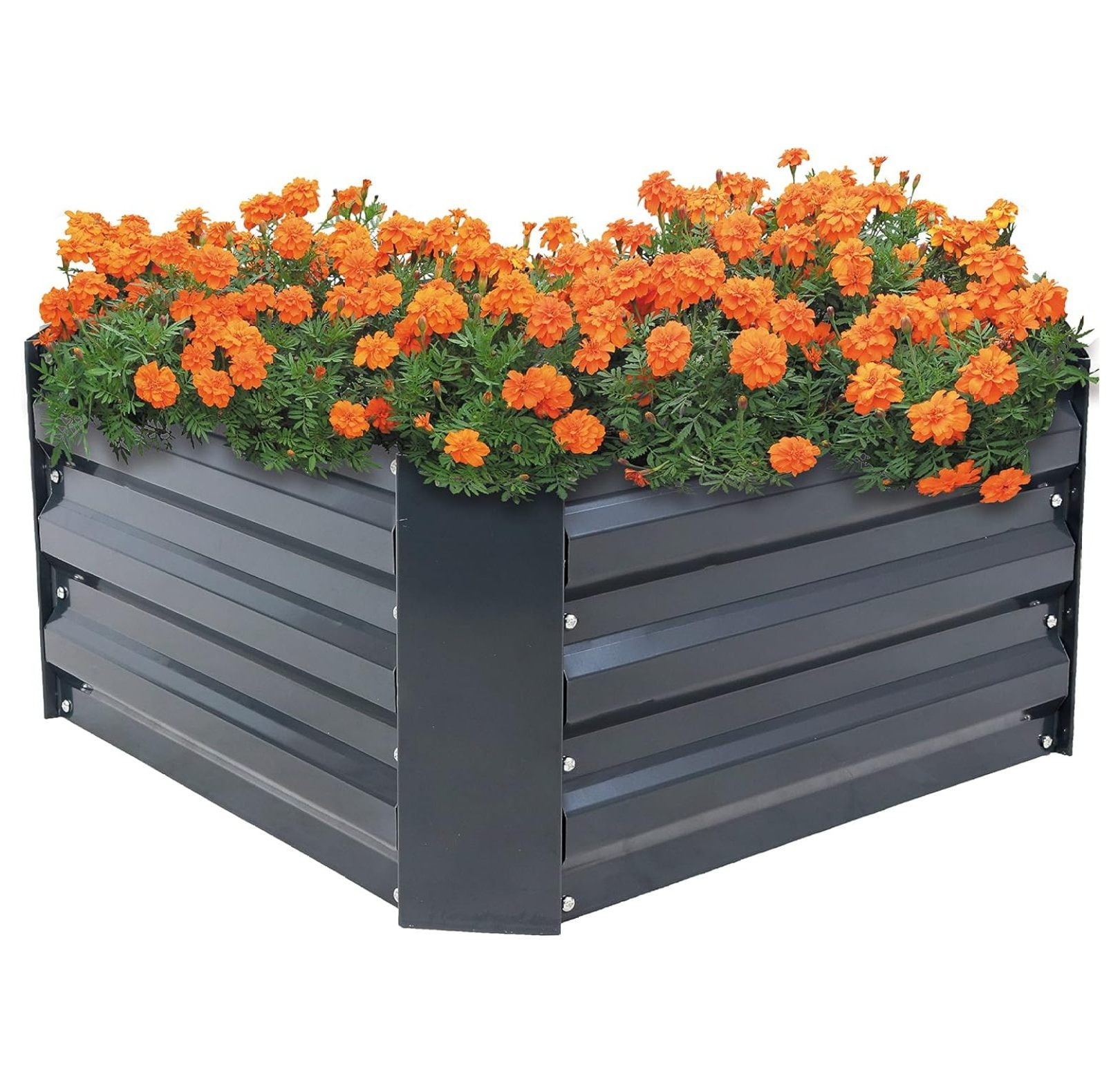 Galvanized Steel 20" Dark Gray Raised Garden Bed for Outdoor Spaces