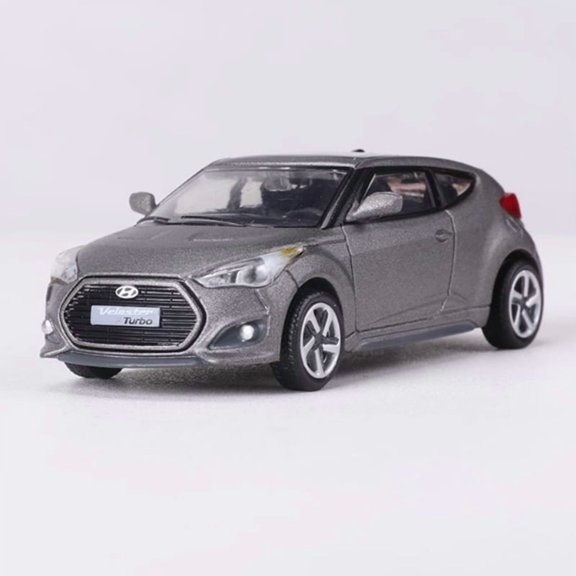 Diecast 1:64 Scale Veloster Turbo Alloy Simulation Car Model Finished Hobby Collection Decoration Gift Toys Static Show