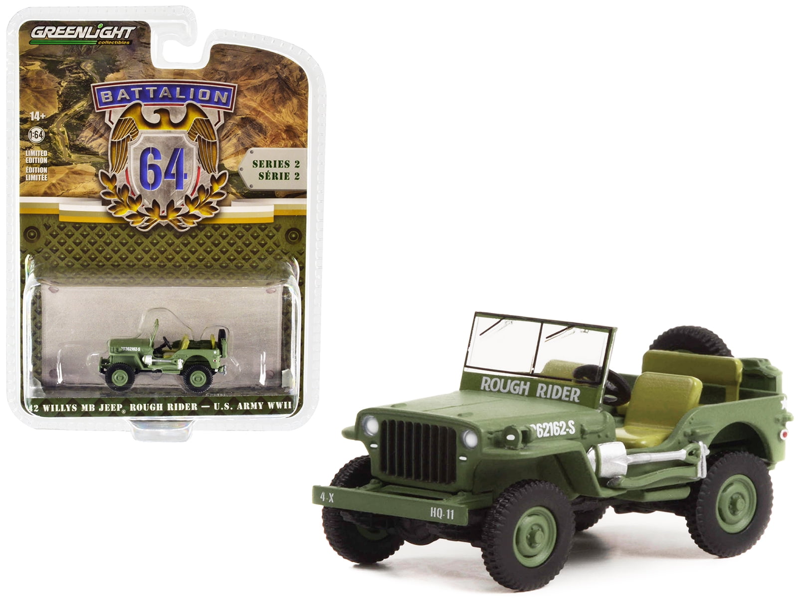 Diecast 1942 Willys MB Jeep #20362162-S Green 