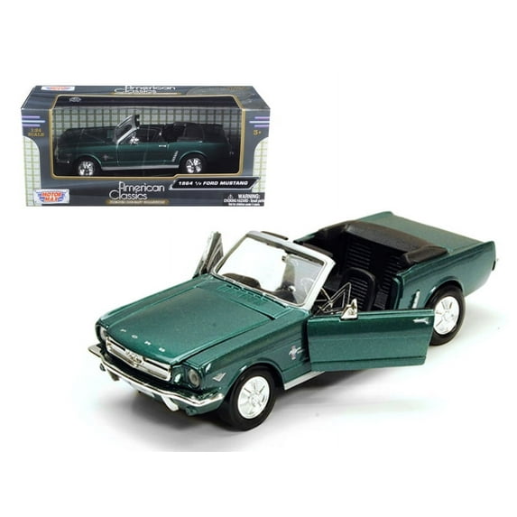Stunning 1964 1/2 Ford Mustang Convertible in Green Metallic - 1/24 Scale Diecast Model by Motormax!