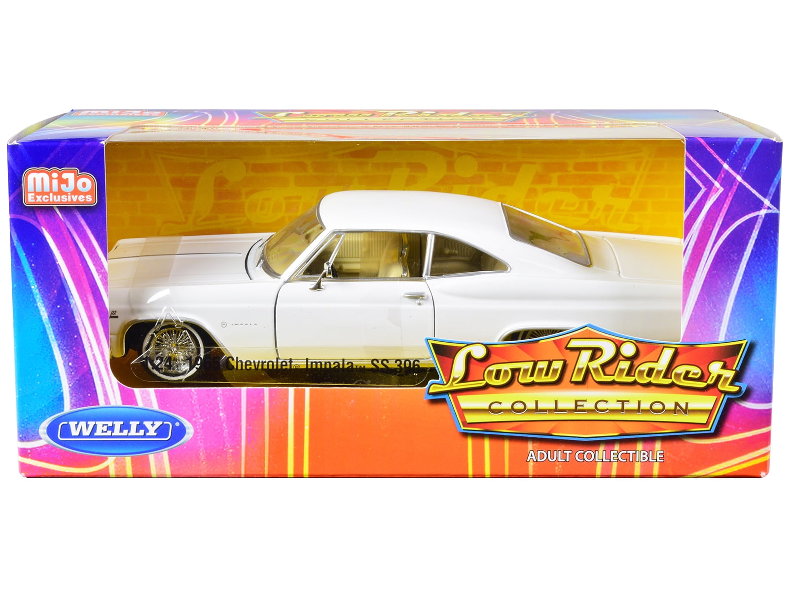Welly 1965 Chevrolet Impala SS 396 Lowrider White, 1/24 Diecast Model ...