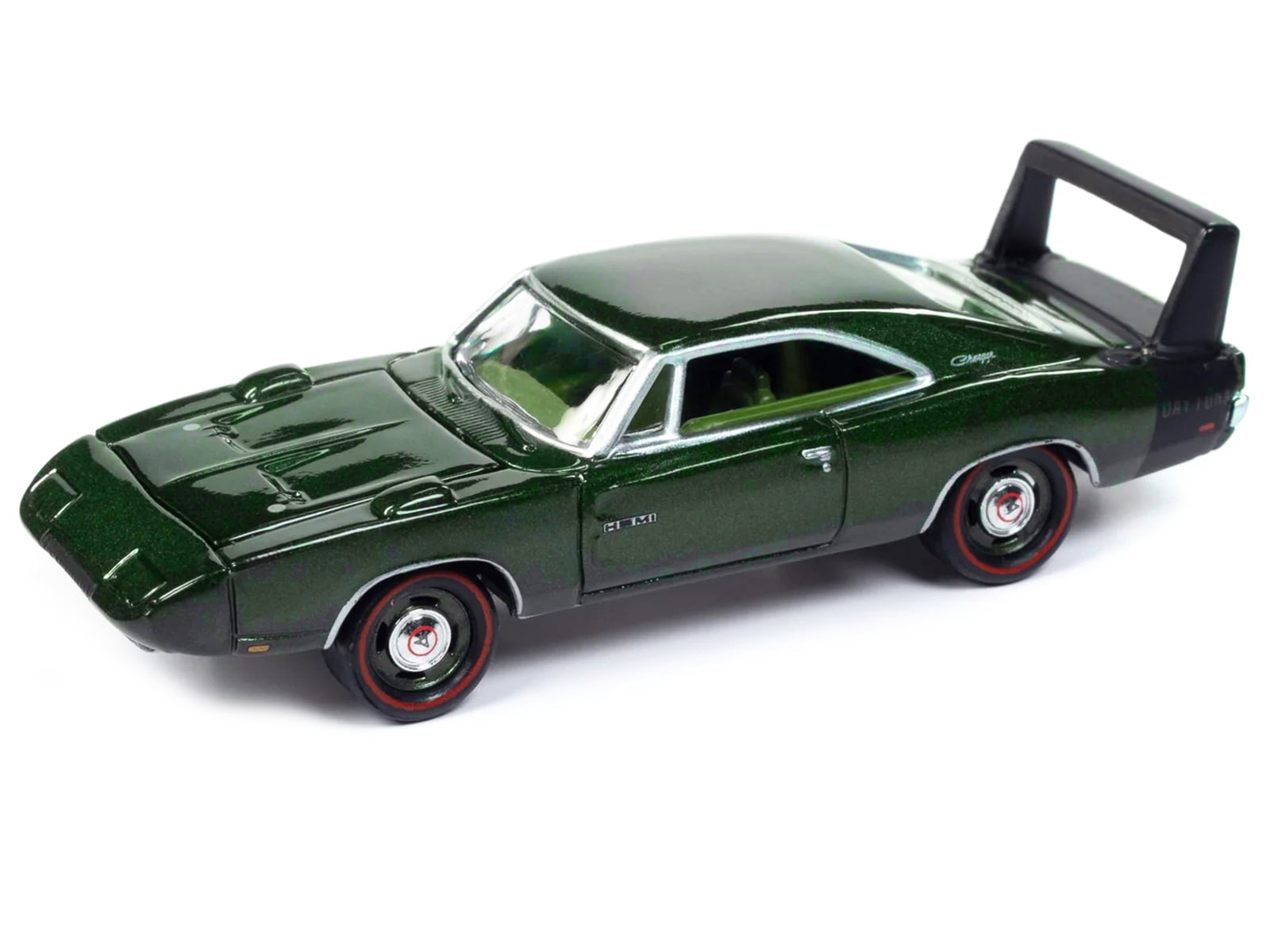 Diecast 1969 Dodge Charger Daytona Dark Green Metallic with Green