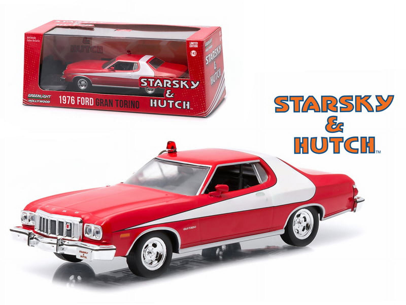 Diecast 1976 Ford Gran Torino Red with White Stripe "Starsky and Hutch