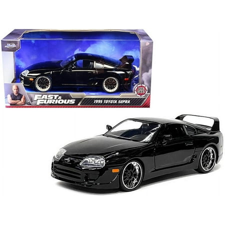 Diecast 1995 Toyota Supra Black "Fast & Furious" Movie 1/24 Diecast Model Car From Jada