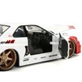 thumbnail image 1 of Diecast 2002 Nissan Skyline GT-R (R34) RHD (Right Hand Drive) White with Red Graphics and Ryu Diecast Figure "Street Fighter" Video Game "Anime Hollywood Rides" Series 1/24 Diecast Model Car by Jada, 1 of 1