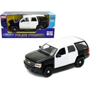 2008 Chevrolet Tahoe Unmarked Police Car Black and White 1/24 Diecast Model Car by Welly