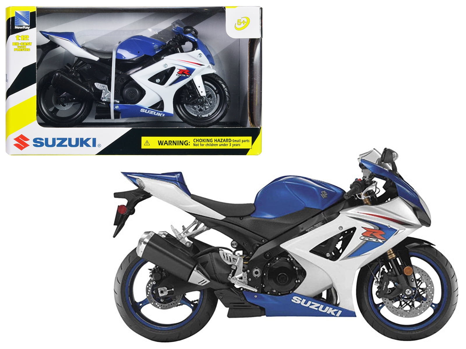 Diecast 2008 Suzuki GSX-R1000 Blue Bike Motorcycle 1/12 by New Ray