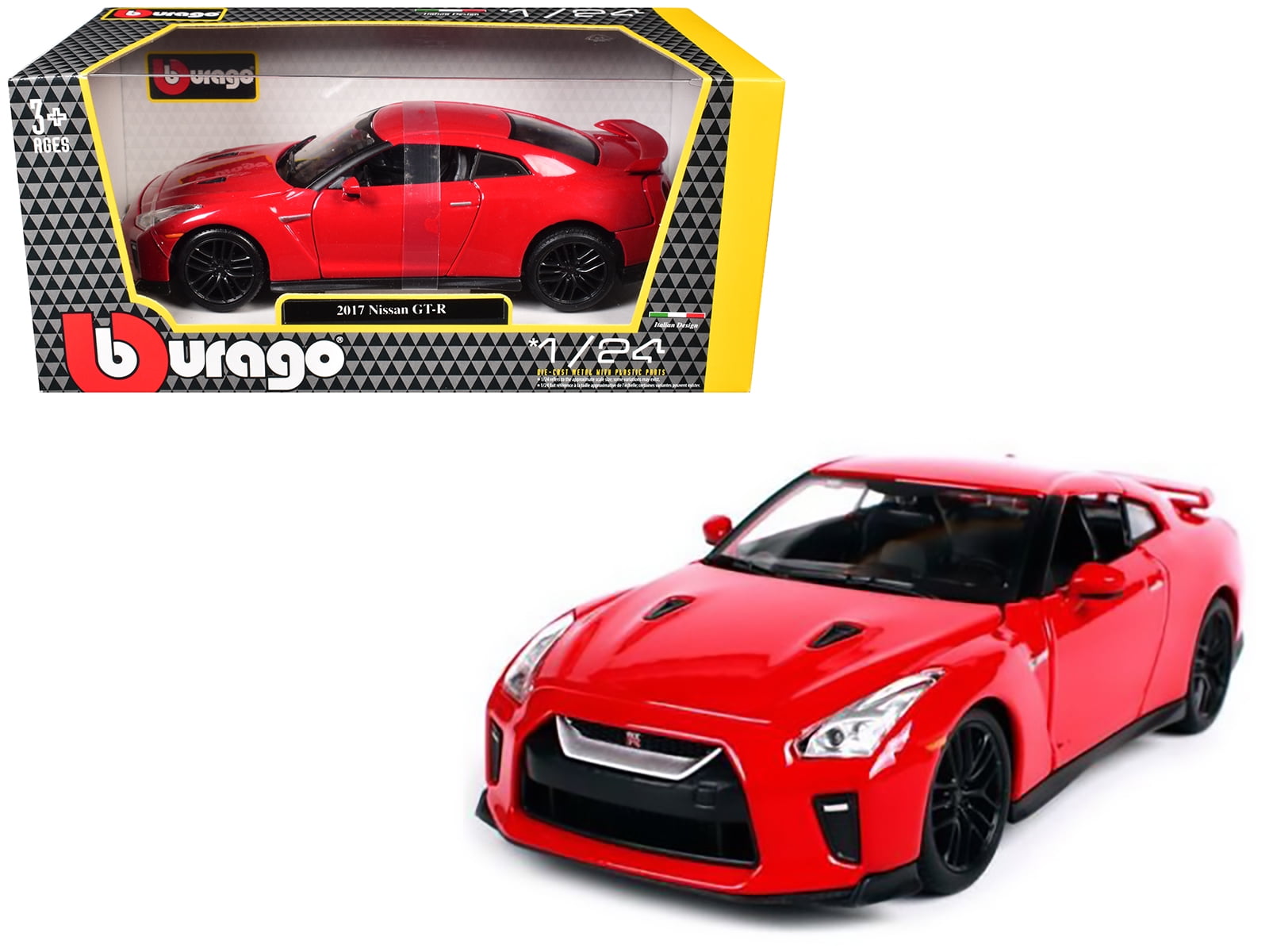 BBurago 2017 Nissan GT-R R35 Red 1:24 Scale Diecast Model Car with