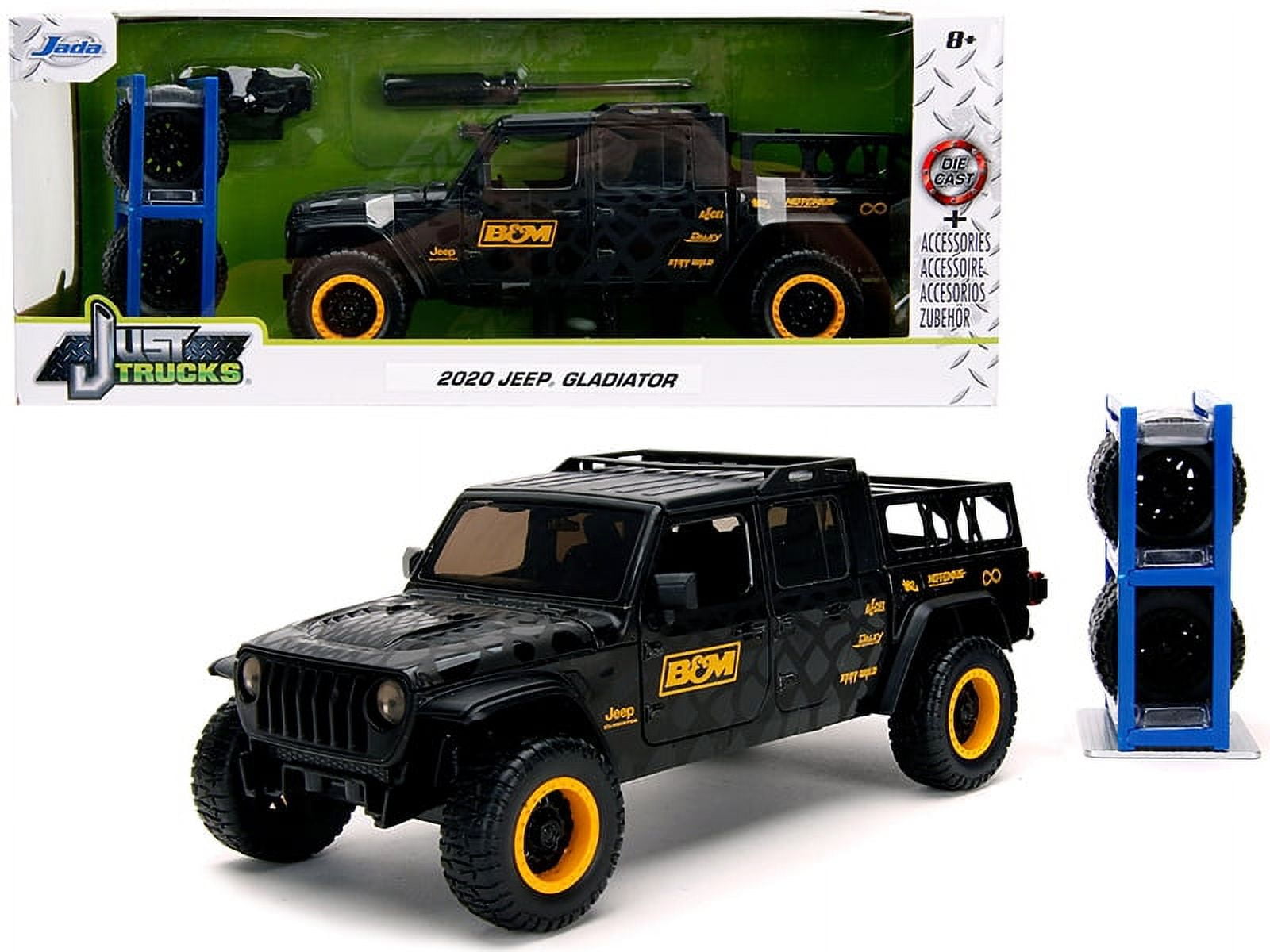 Jada Toys Just Trucks 1:24 2020 Jeep Gladiator with Rack Die-cast Car Black B&M, Toys for Kids and Adults Jada Toys Just Trucks 1:24 2020 Jeep Gladiator with Rack Die-cast Car Black B&M, Toys for Kids and Adults