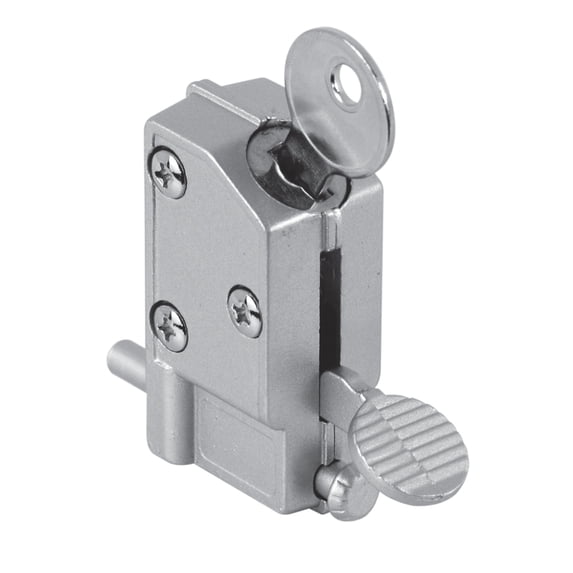 Diecast, Aluminum, Keyed Step-On, Sliding Patio Door Lock