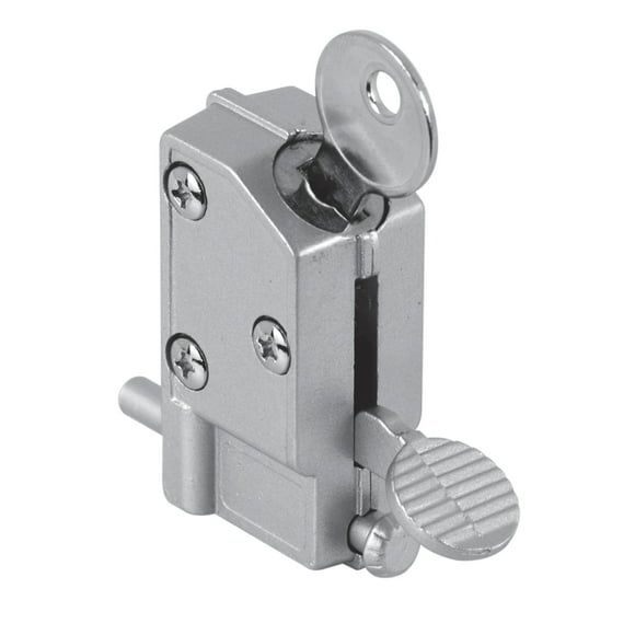 Diecast, Aluminum, Keyed Step-On, Sliding Patio Door Lock