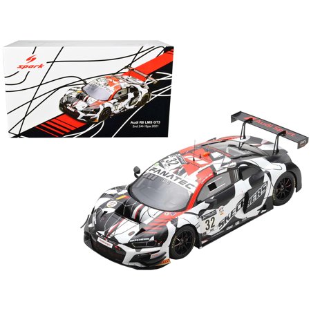 Diecast Audi R8 LMS GT3 #32 Dries Vanthoor - Kelvin van der Linde - Charles Weerts 2nd Place 24 Hours of Spa (2021) Limited Edition to 300 pieces Worldwide 1/18 Model Car by Spark