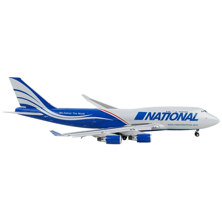 Diecast Boeing 747-400F Commercial Aircraft with Flaps Down