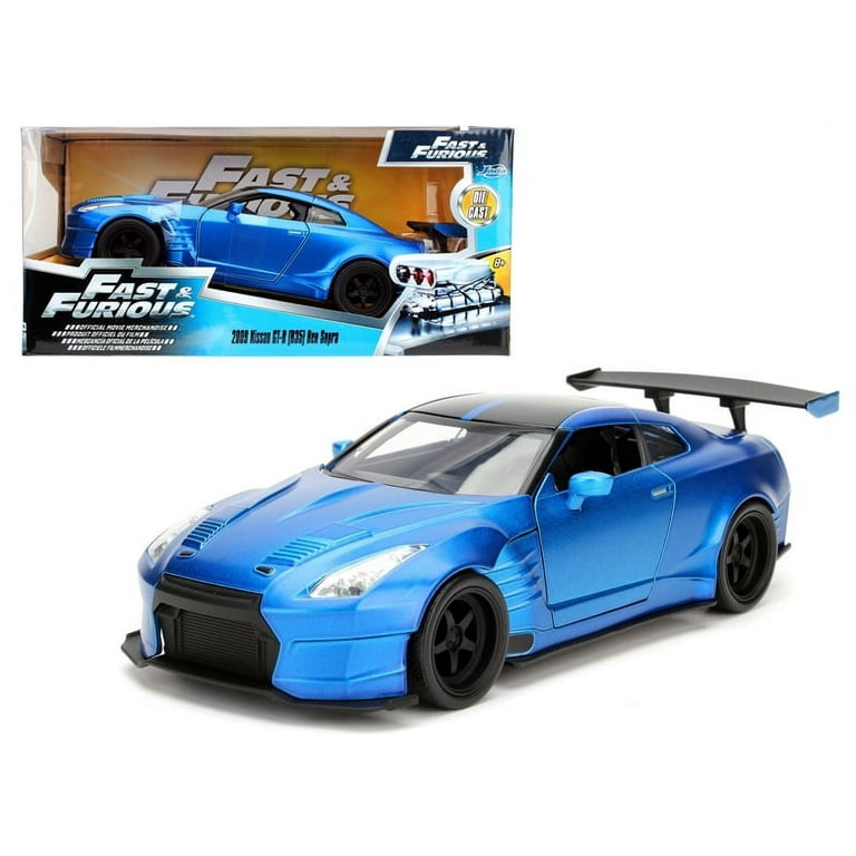 1/24 Diecast Model Car - Brian's Iconic 2009 Nissan GTR R35 Blue Ben Sopra from Fast & Furious by Jada 1/24 Diecast Model Car - Brian's Iconic 2009 Nissan GTR R35 Blue Ben Sopra from Fast & Furious by Jada