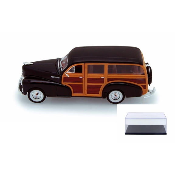 Diecast Car & Display Case Package - 1948 Chevy Fleetmaster, Black - Welly 22083 - 1/24 scale Diecast Model Toy Car w/Display Case