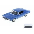 thumbnail image 1 of Diecast Car & Display Case Package - 1968 Chevy Chevelle SS396, Blue - Welly 29397 - 1/24 Scale Diecast Model Toy Car w/Display Case, 1 of 3